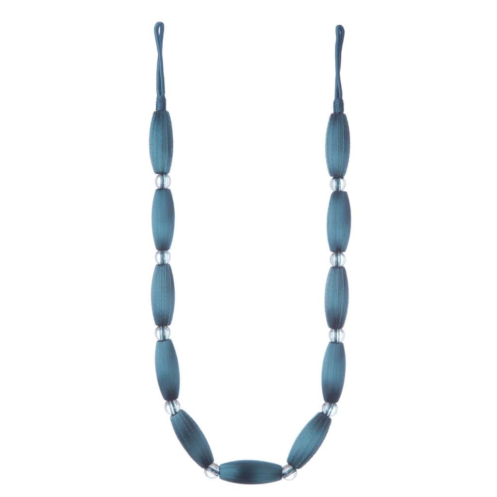 2 Teal Curtain Bead Rope Tie Backs Pimlico HB660/TEA Pair Fabric Drape